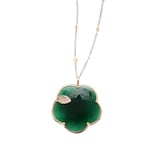 Pasquale Bruni Ton Joli Necklace in 18ct Rose Gold with Green Agate, White and Champagne Diamonds