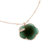 Pasquale Bruni Ton Joli Necklace in 18ct Rose Gold with Green Agate, White and Champagne Diamonds