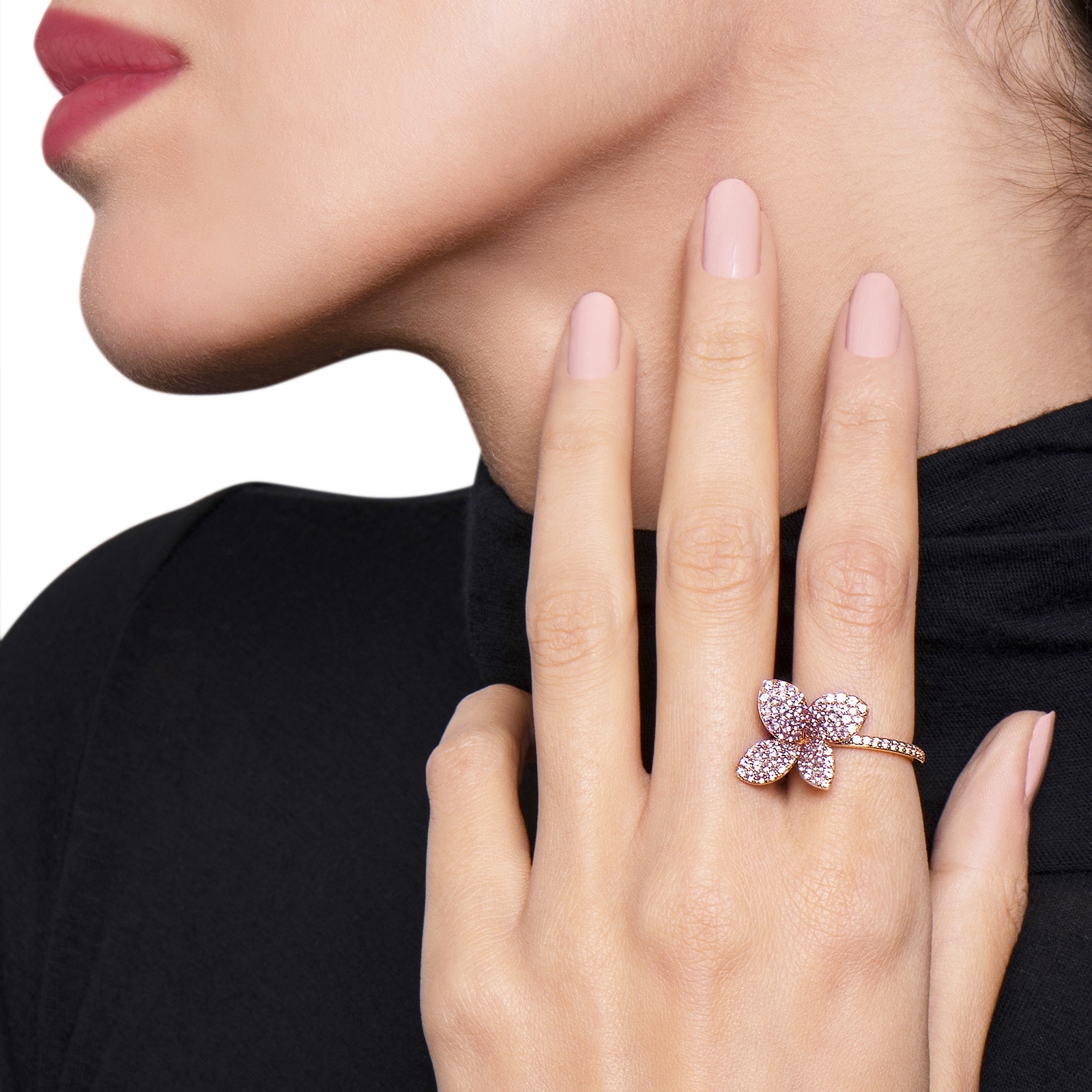 Pasquale Bruni Petit Garden Ring in 18ct Rose Gold with Pink Sapphires