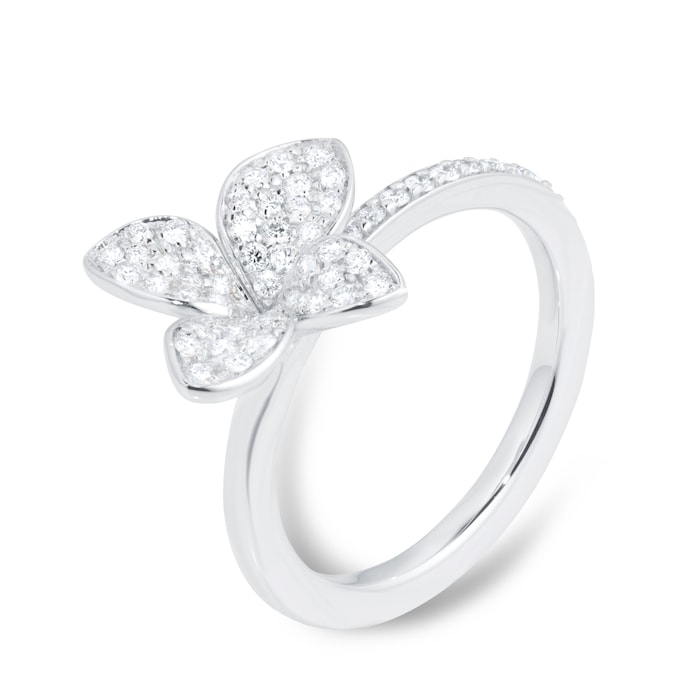 Pasquale Bruni Petit Garden Small Flower Ring in 18ct White Gold with Diamonds