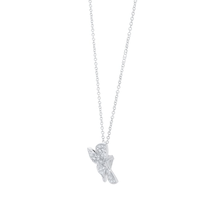 Pasquale Bruni Petit Garden Medium Flower Necklace in 18ct White Gold with Diamonds