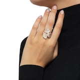 Pasquale Bruni Giardini Segreti Three Leaves Ring in 18ct Rose Gold with White and Champagne Diamonds