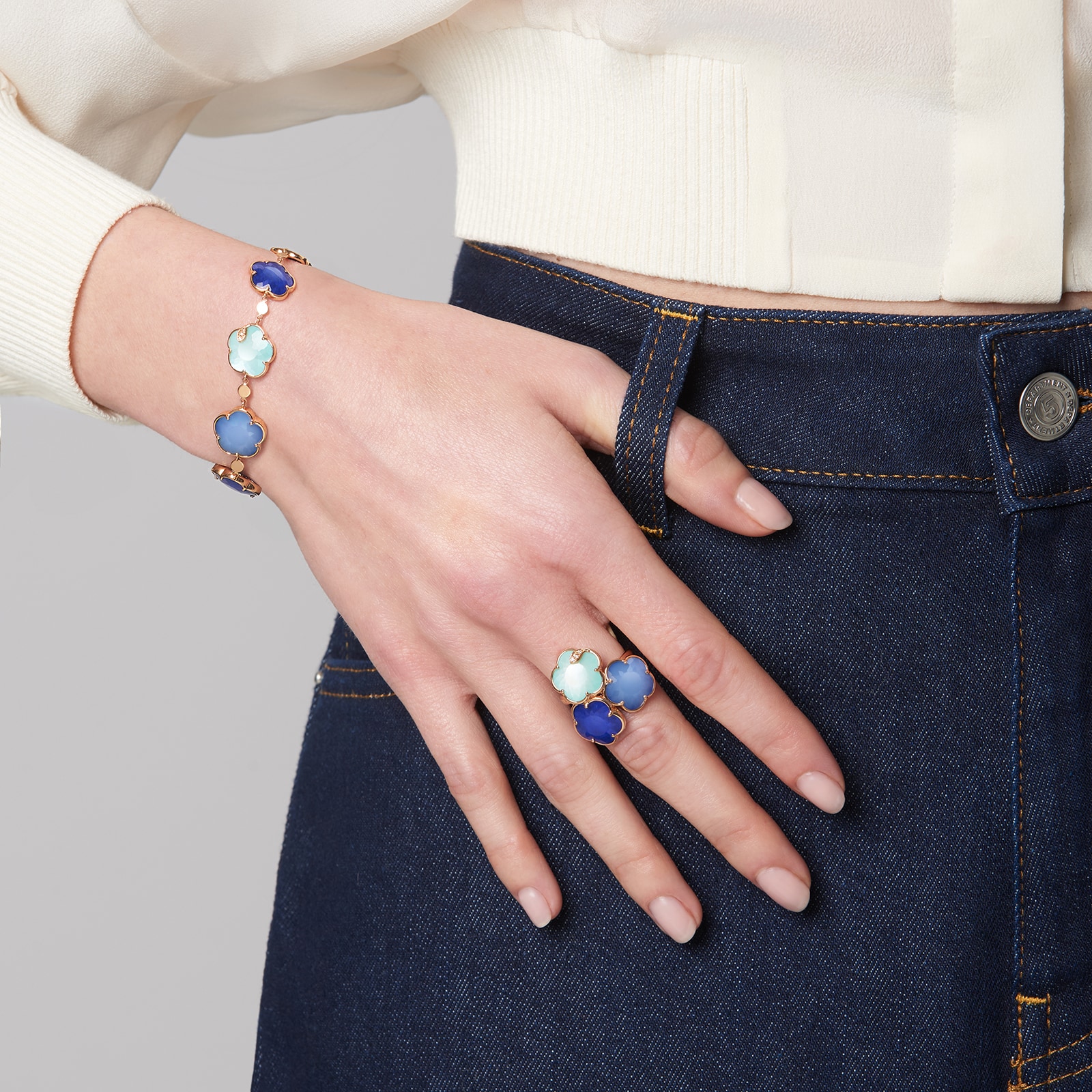 Pasquale Bruni 18K Rose Gold Petit Joli Blue Gemstones & Diamond Bracelet Pasquale Bruni 18K Rose Gold Petit Joli Blue Gemstones & Diamond Bracelet