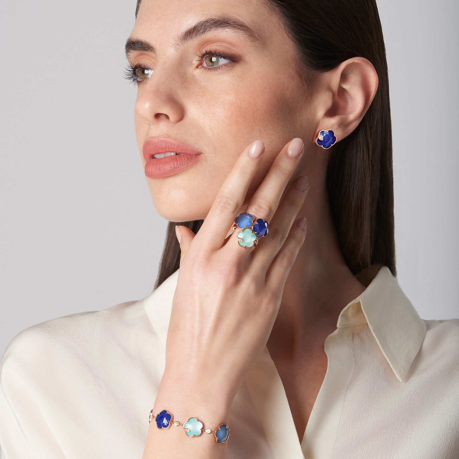 Pasquale Bruni 18K Rose Gold Petit Joli Blue Gemstones & Diamond Bracelet