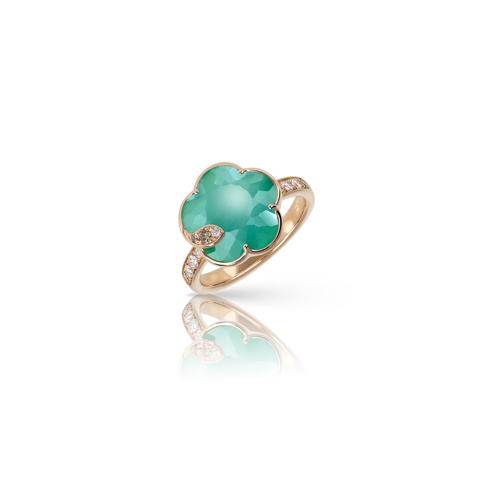 Pasquale Bruni 18K Rose Gold Petit Joli Diamond & Green Agate Ring - Size 6.5 Pasquale Bruni 18K Rose Gold Petit Joli Diamond & Green Agate Ring - Size 6.5