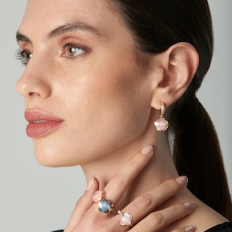 Pasquale Bruni 18K Rose Gold Petit Joli Diamond & Pink Moonstone Ring - Size 6.5