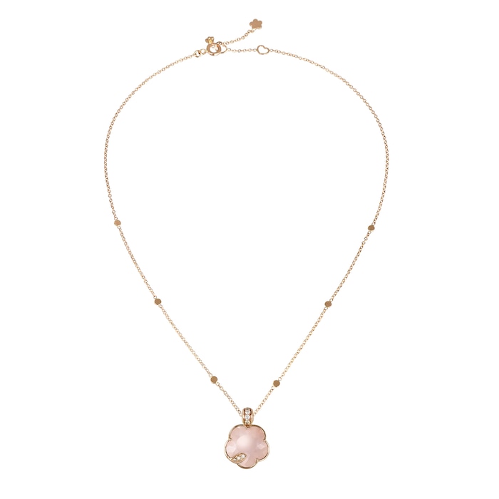 Pasquale Bruni Petit Joli Necklace in 18ct Rose Gold with Lunar Rose gem and Diamonds