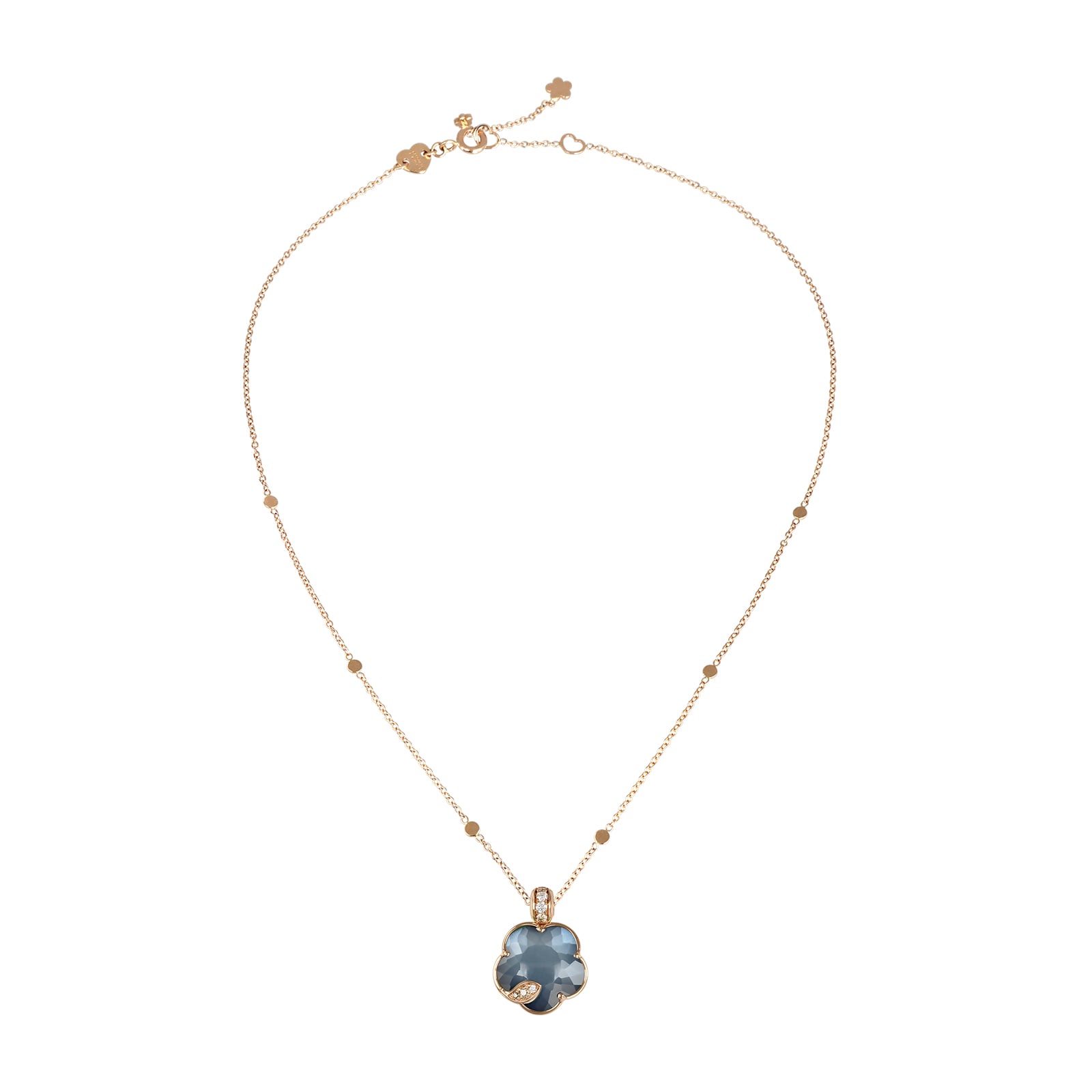 Pasquale Bruni Petit Joli Necklace in 18ct Rose Gold with Lunar Night Blue gem and Diamonds Pasquale Bruni Petit Joli Necklace in 18ct Rose Gold with Lunar Night Blue gem and Diamonds