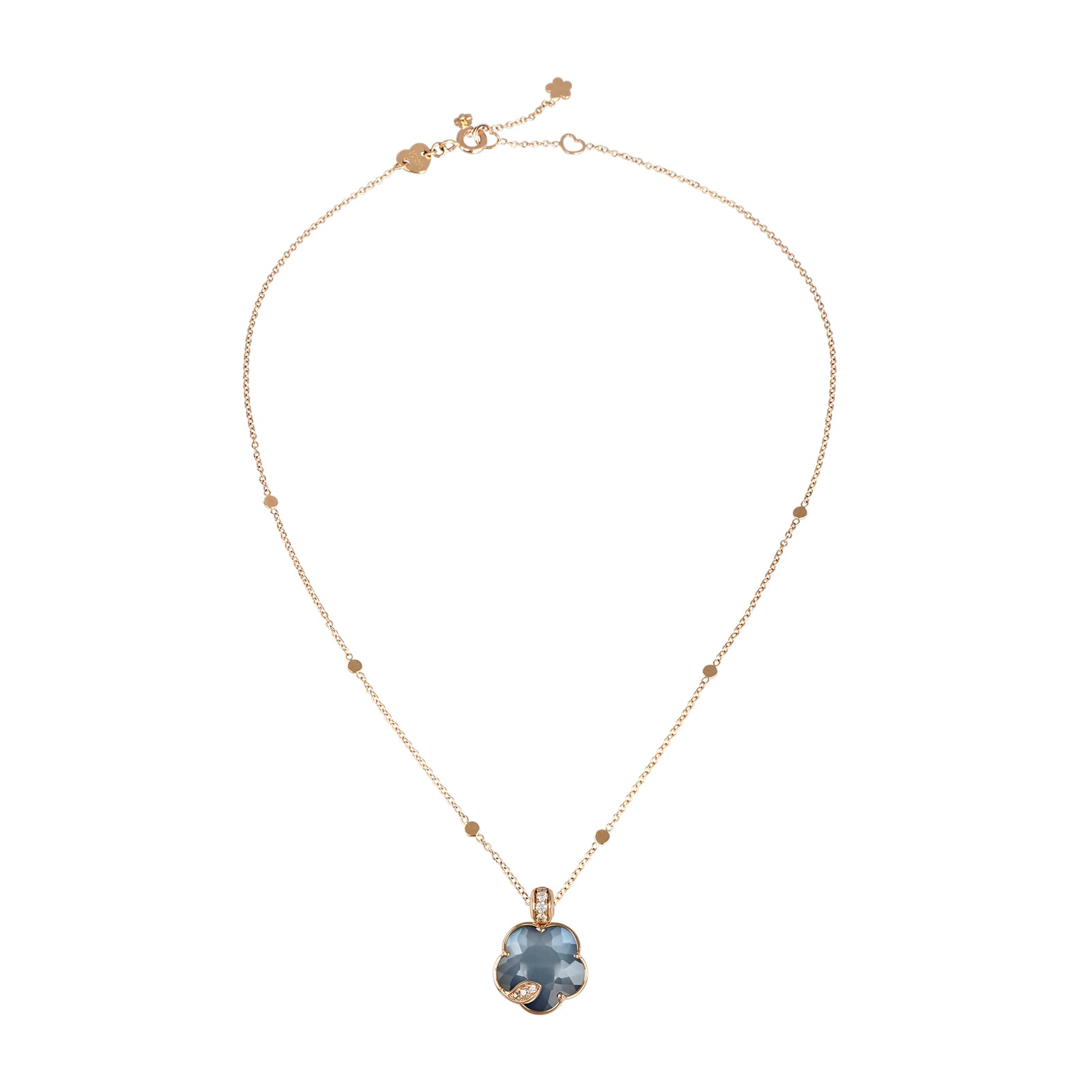 Pasquale Bruni Petit Joli Necklace in 18ct Rose Gold with Lunar Night Blue gem and Diamonds