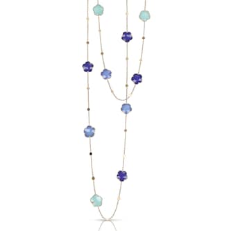 Pasquale Bruni 18K Rose Gold Petit Joli Blue Gemstones & Diamond Necklace