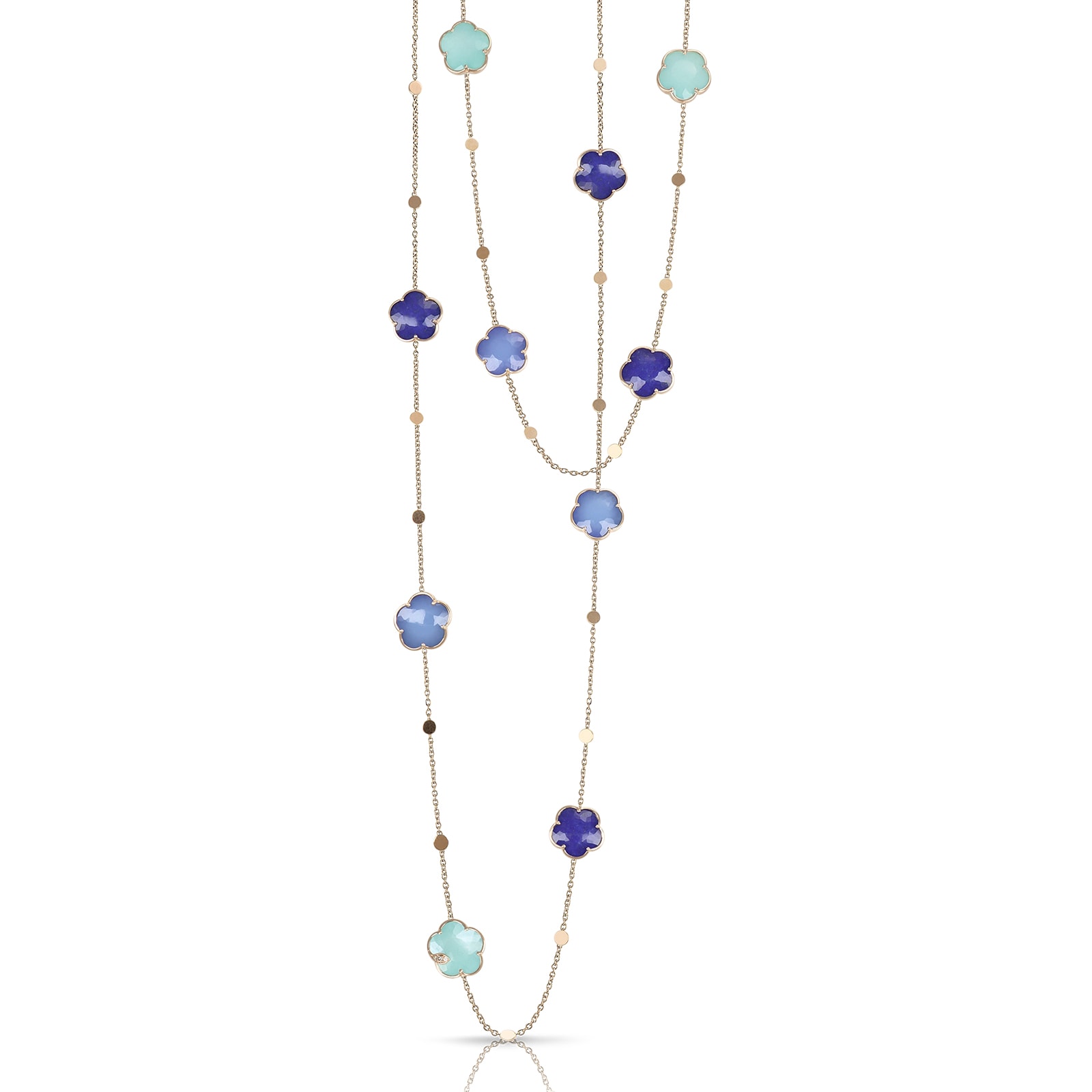 Pasquale Bruni 18K Rose Gold Petit Joli Blue Gemstones & Diamond Necklace