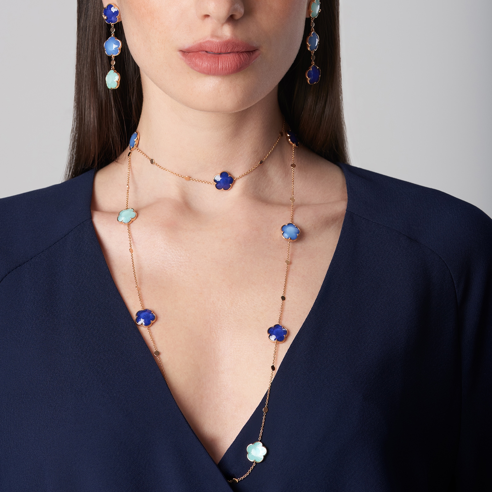 Pasquale Bruni 18K Rose Gold Petit Joli Blue Gemstones & Diamond Necklace Pasquale Bruni 18K Rose Gold Petit Joli Blue Gemstones & Diamond Necklace