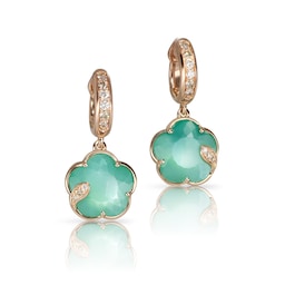 12920755 - Petit Joli Earrings in 18ct Rose Gold with Lunar Garden gem and Diamonds