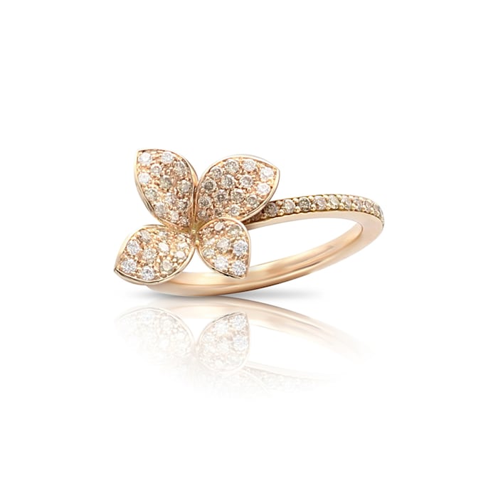 Pasquale Bruni Petit Garden Small Flower Ring in 18ct Rose Gold with Diamonds