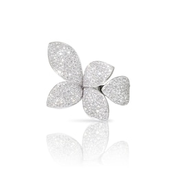 12920758 - Giardini Segreti Five Leaves Ring in 18ct White Gold with Diamonds