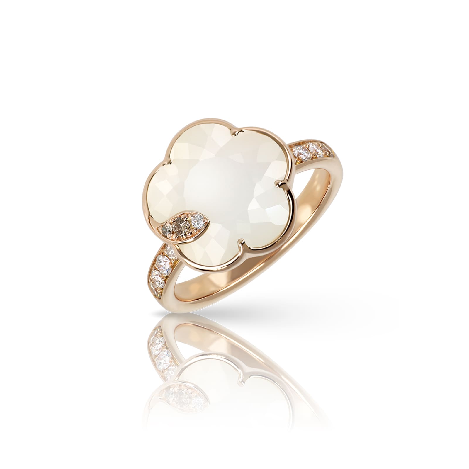 Pasquale Bruni Petit Joli Ring in 18ct Rose Gold with Pearl of the Moon gem and Diamonds