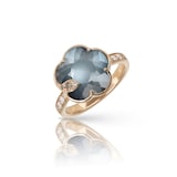 Pasquale Bruni Petit Joli Rings in 18ct Rose with Lunar Night Blue gem and Diamonds