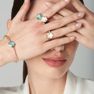 Pasquale Bruni Petit Joli Ring in 18ct Rose Gold with Lunar Garden gem and Diamonds