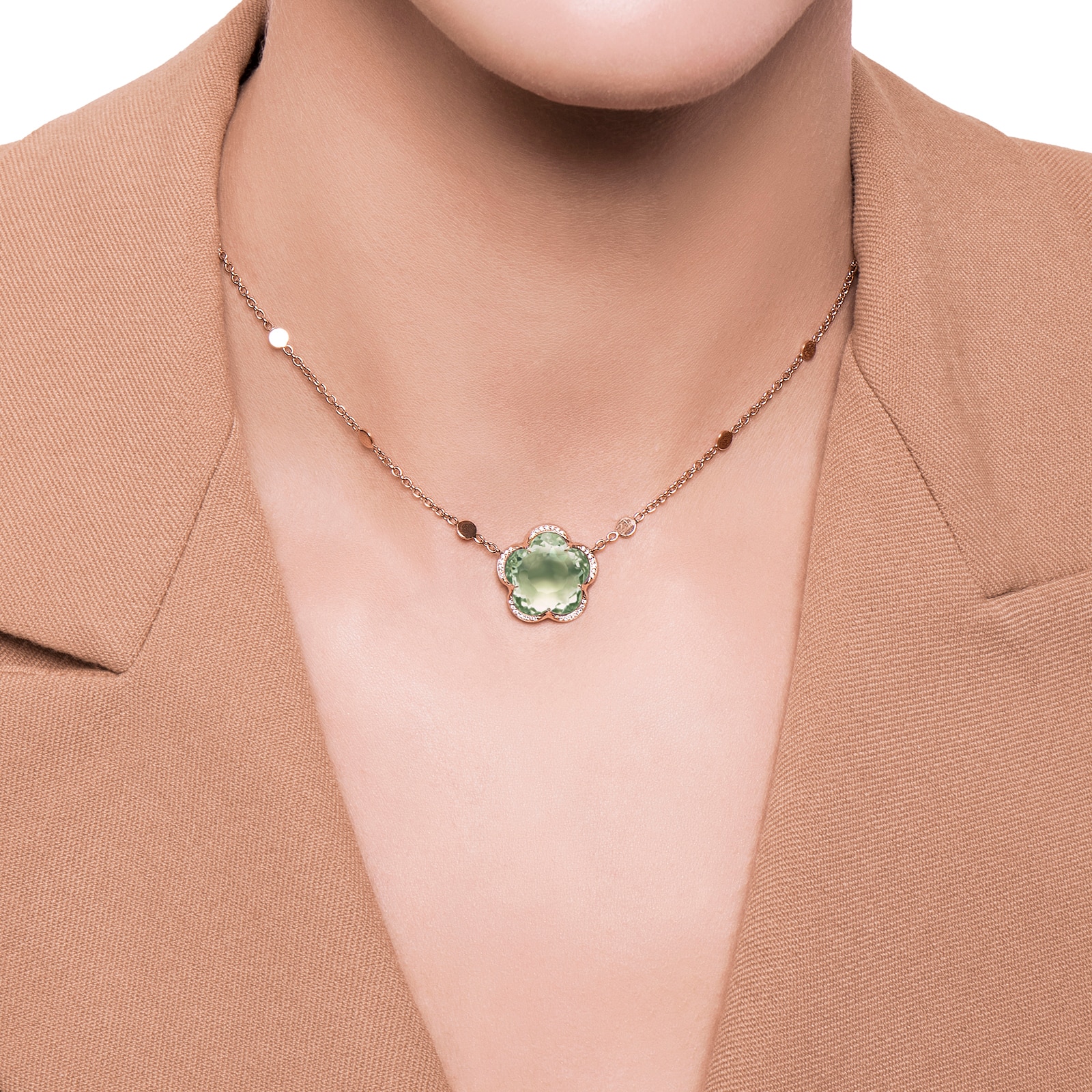 Pasquale Bruni 18K Rose Gold Bon Ton Diamond & Prasiolite Necklace Pasquale Bruni 18K Rose Gold Bon Ton Diamond & Prasiolite Necklace