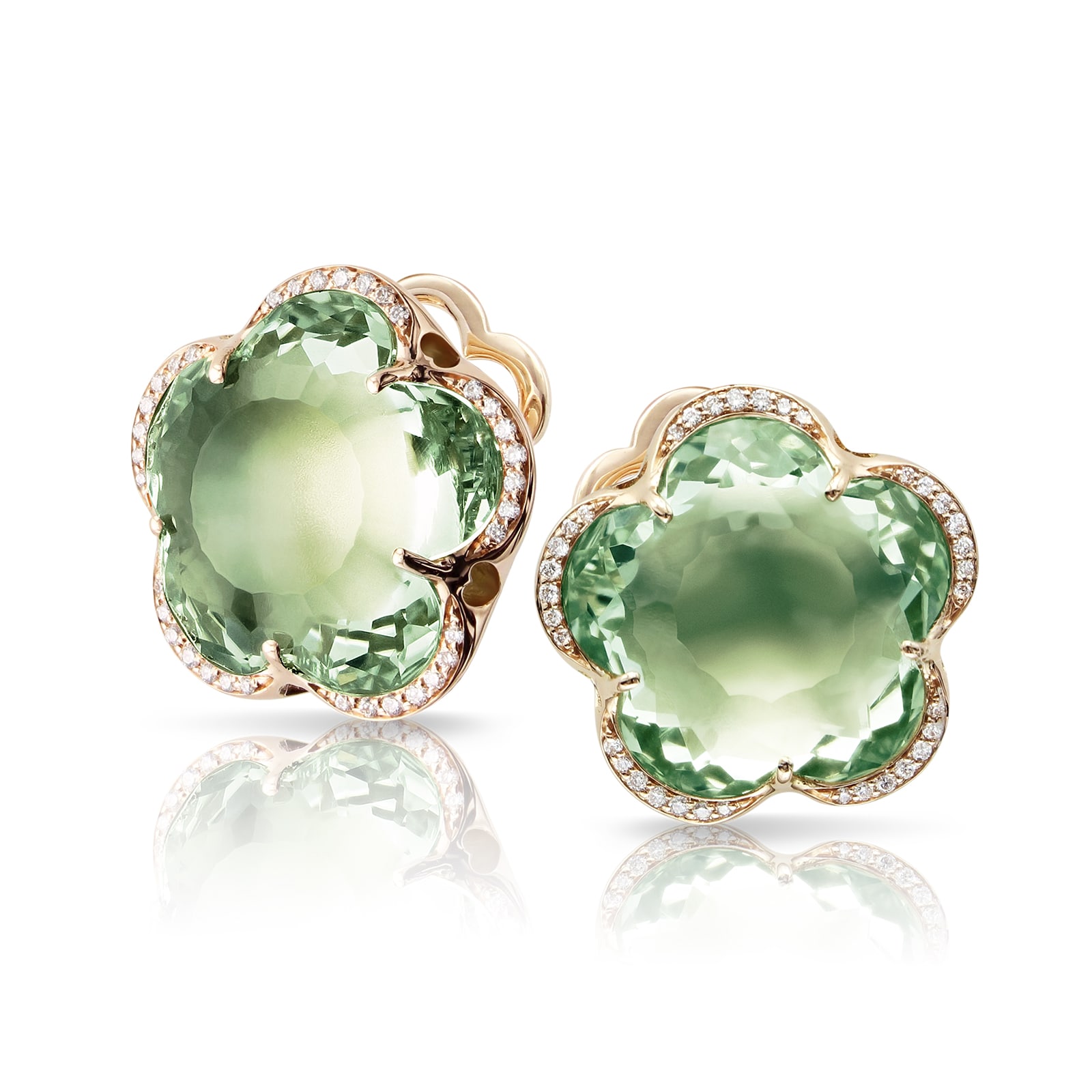 Pasquale Bruni 18K Rose Gold Bon Ton Diamond & Prasiolite Stud Earrings Pasquale Bruni 18K Rose Gold Bon Ton Diamond & Prasiolite Stud Earrings