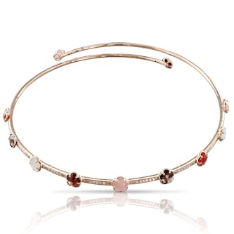 Pasquale Bruni 18K Rose Gold Figlia Dei Fiori Diamond & Mixed Gemstone Choker Necklace