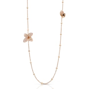 Pasquale Bruni Giardini Segreti Sautoir in 18ct Rose Gold with White and Champagne Diamonds