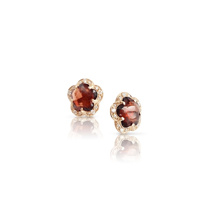 Pasquale Bruni 18K Rose Gold Figlia Dei Fiori Diamond & Red Garnet Stud Earrings
