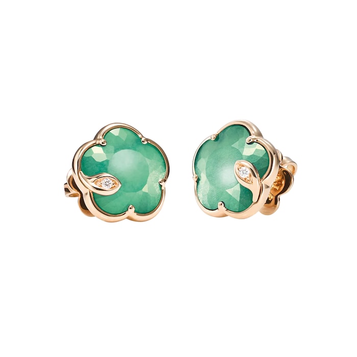Pasquale Bruni 18K Rose Gold Petit Joli Lunaire Diamond & Garden Gem Stud Earrings