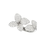Pasquale Bruni 18K White Gold Giardini Segreti Diamond Flower Ring - Size 7.5