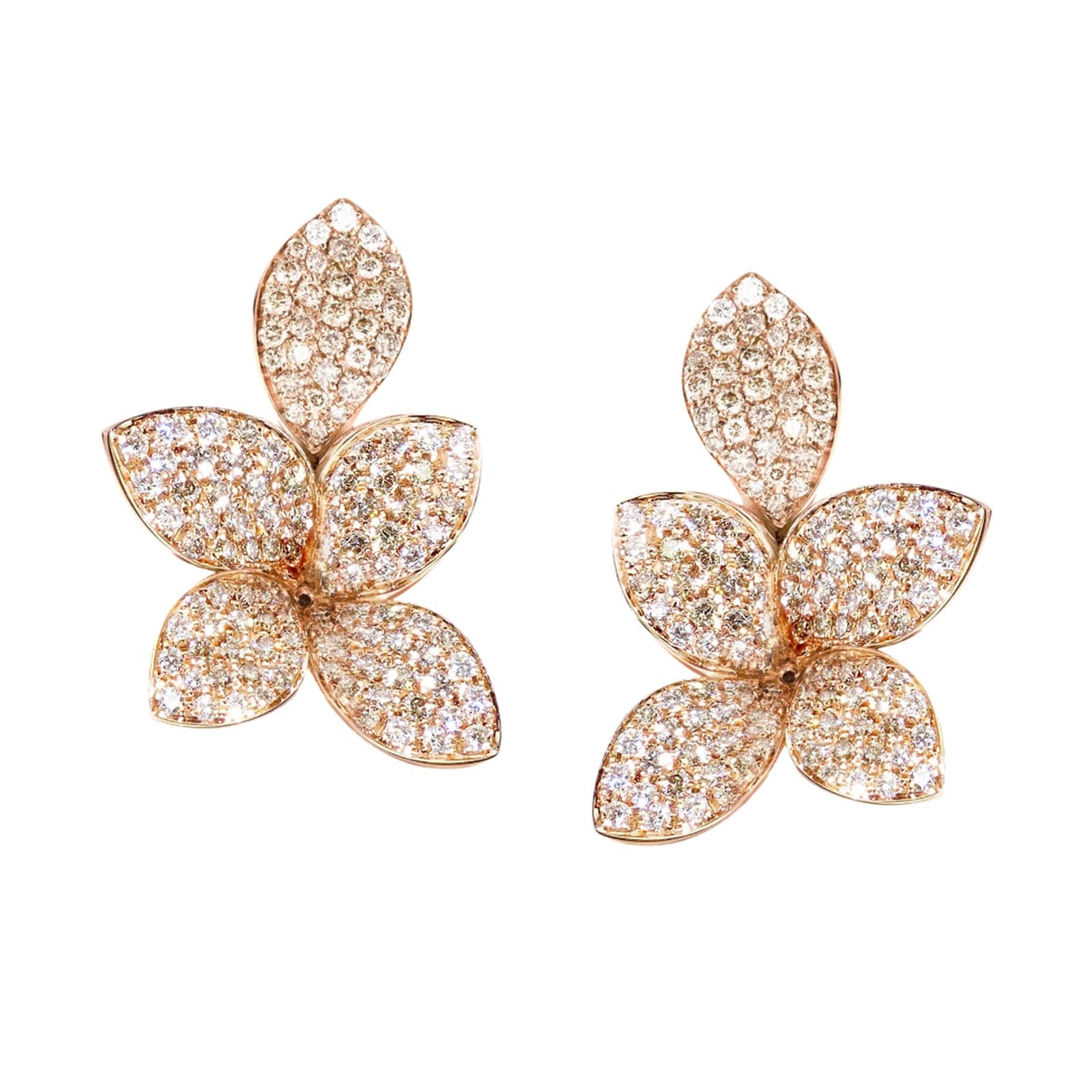Pasquale Bruni 18K Rose Gold Giardini Segreti 2.36cttw Diamond Drop Earrings