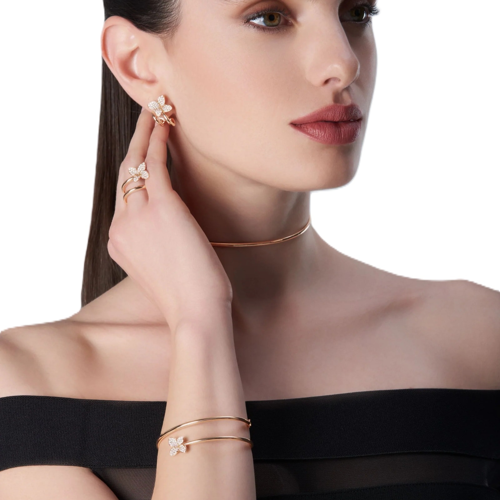 Pasquale Bruni 18K Rose Gold Petit Garden Diamond Bangle