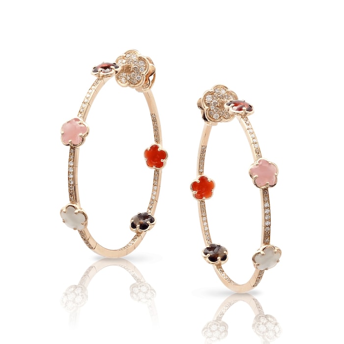 Pasquale Bruni 18K Rose Gold Figlia Dei Fiori Diamond & Mixed Gemstone Hoop Earrings