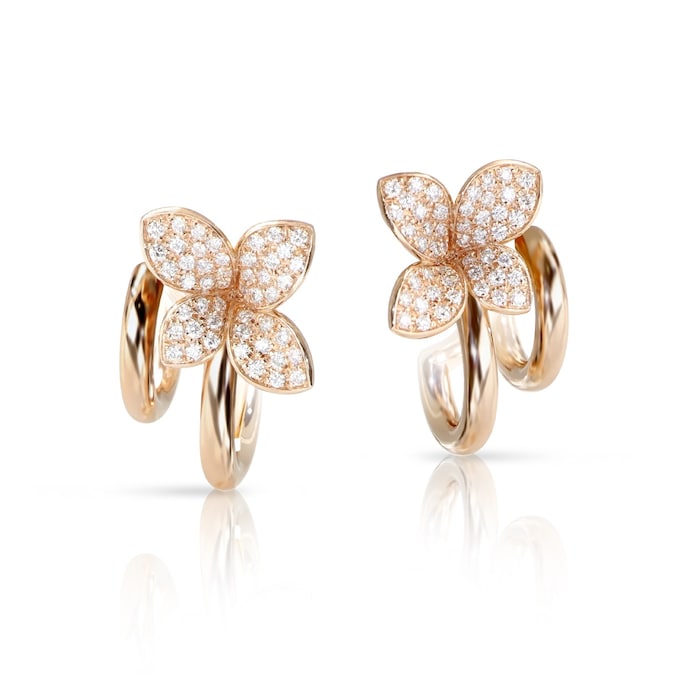 Pasquale Bruni 18K Rose Gold Petit Garden Diamond Huggie Hoop Earrings