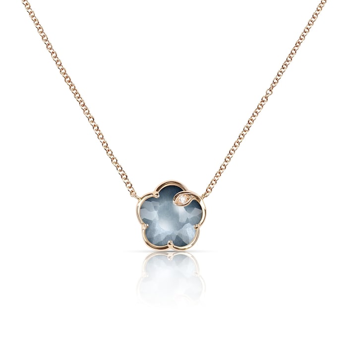 Pasquale Bruni 18K Rose Gold Petit Joli Lunar Night Blue Gem & Diamond Necklace