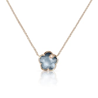 Pasquale Bruni 18K Rose Gold Petit Joli Lunar Night Blue Gem & Diamond Necklace