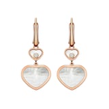 Chopard Happy Hearts Earrings, Ethical Rose Gold, Diamonds, Mother-of-Pearl