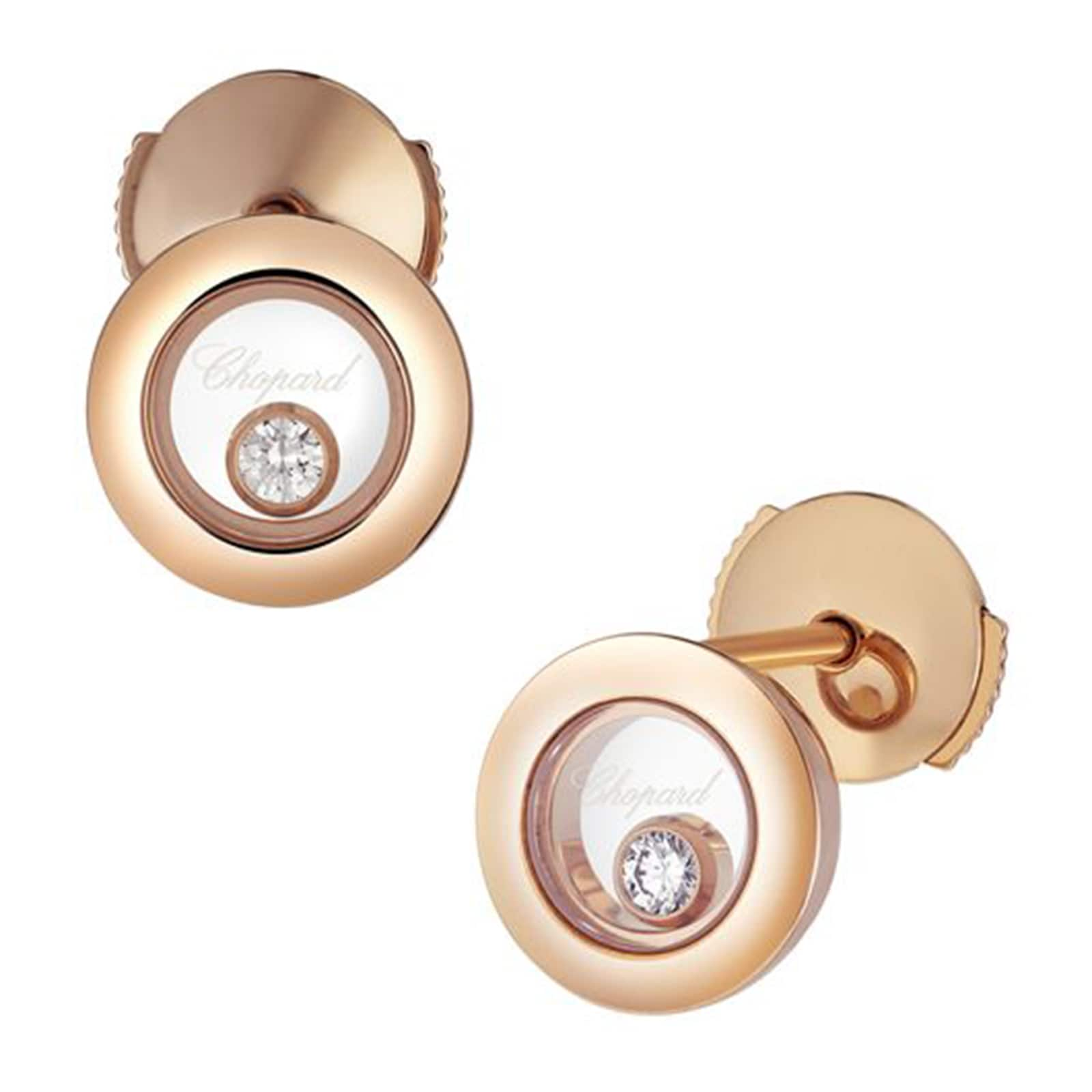 Chopard Happy Diamonds Icons 18ct Rose Gold Earrings 83A017 5001