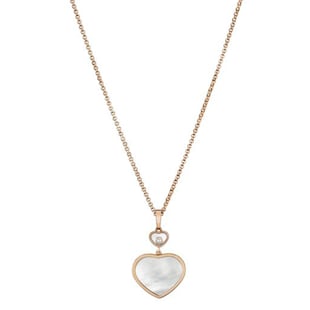 Chopard Happy Hearts 18ct Rose Gold Mother of Pearl Diamond Pendant
