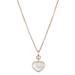 12950741 - Happy Hearts 18ct Rose Gold Mother of Pearl Diamond Pendant