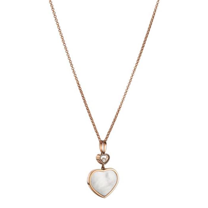 Chopard Happy Hearts 18ct Rose Gold Mother of Pearl Diamond Pendant