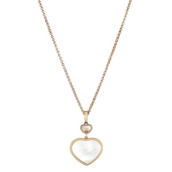 Chopard Happy Hearts 18ct Rose Gold Mother of Pearl Diamond Pendant