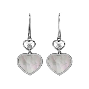 Chopard Happy Hearts 18ct White Gold Mother of Pearl Diamond Earrings