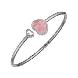 12950779 - Happy Hearts 18ct White Gold Mother Of Pearl and Diamond Bangle