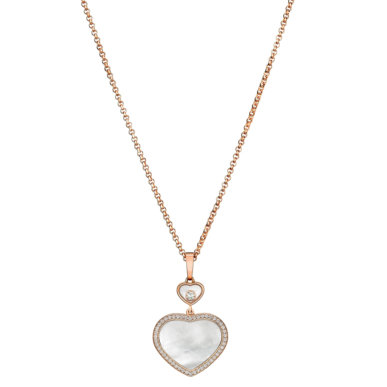 Chopard Happy Hearts Pendant, Ethical Rose Gold, Diamonds, Mother-of-Pearl