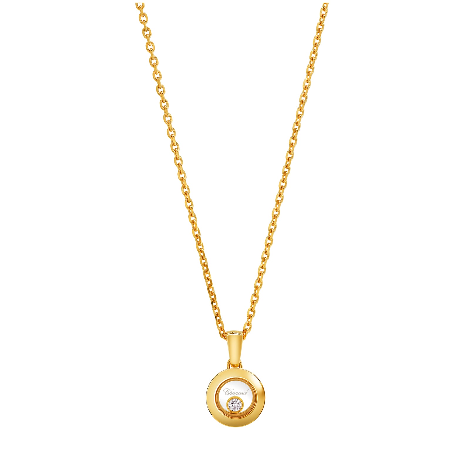 Chopard Happy Diamond 18K Yellow Gold 0.15 Ct Diamond Necklace For Sale at  1stDibs | chopard yellow diamond necklace, chopard happy diamonds necklace  price