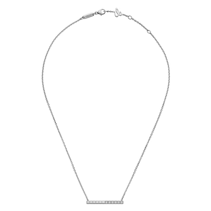 Chopard Ice Cube Pure Necklace, Ethical White Gold, Half-Set Diamonds
