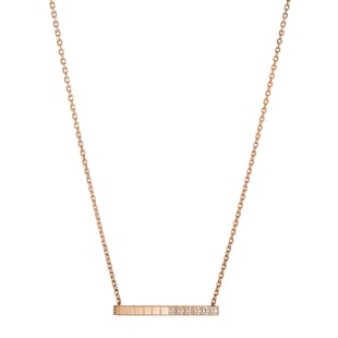Chopard Ice Cube Pure Necklace, Ethical Rose Gold, Half-Set Diamonds