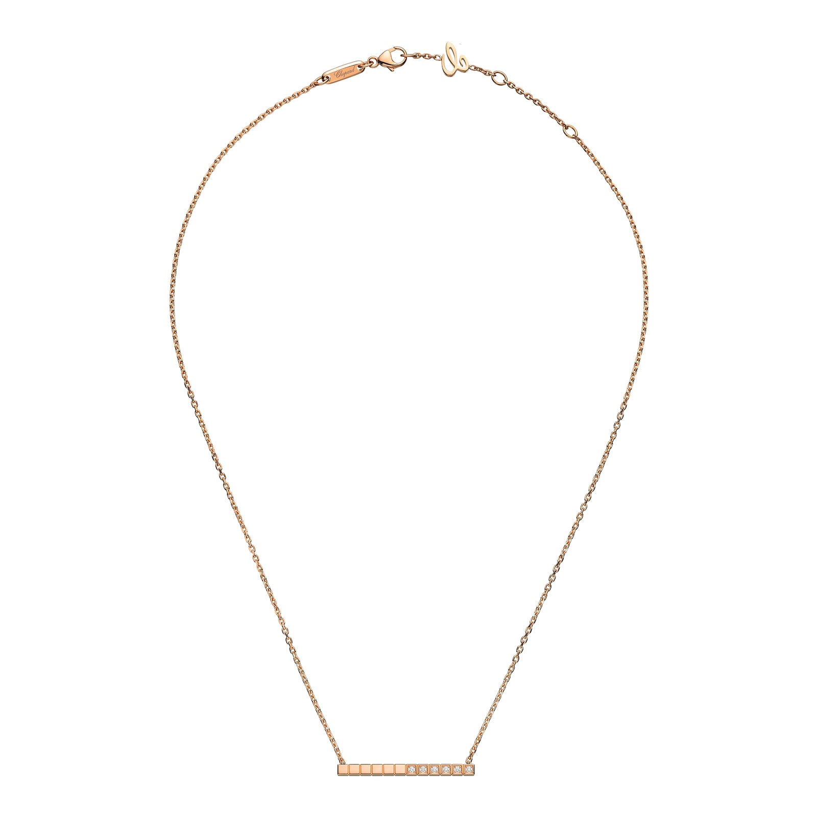 Chopard Ice Cube Pure Necklace Ethical Rose Gold Half Set