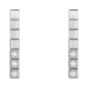 Chopard Ice Cube Pure Earrings, Ethical White Gold, Half-Set Diamonds