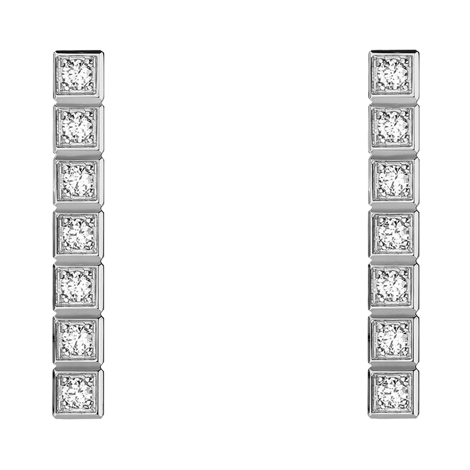 Ice Cube Pure Earrings, Ethical White Gold, Full-Set Diamonds